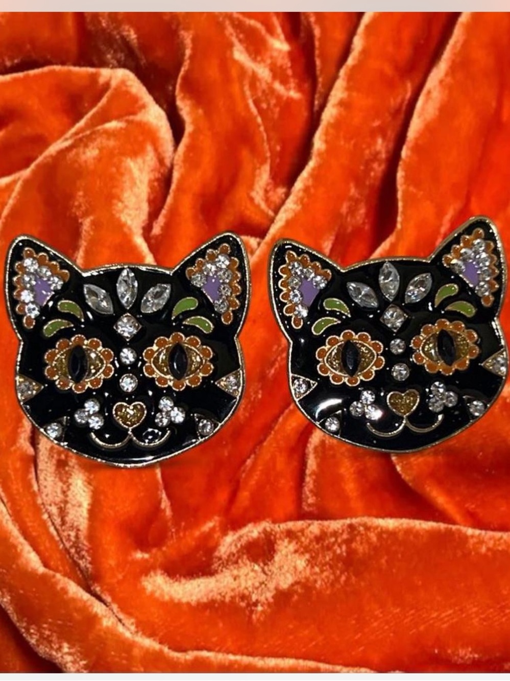 Bauble Bar Black Cat Earrings